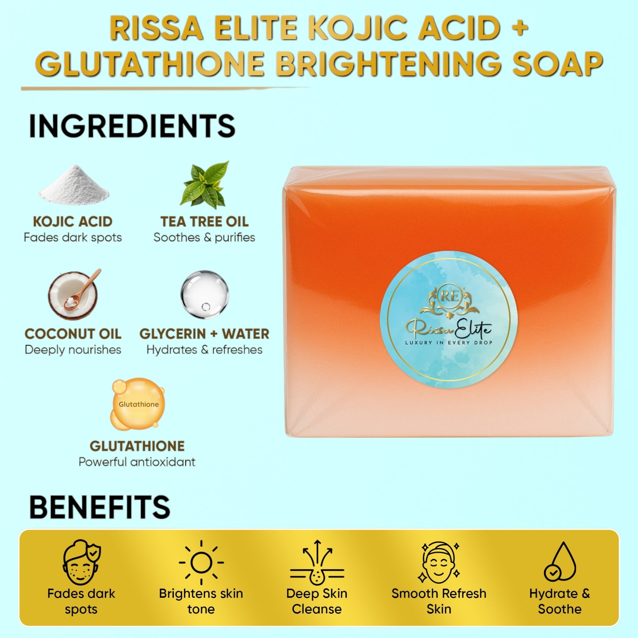 Kojic Acid & Glutathione Brightening Facial Soap